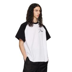 Rhude T-Shirt White & Black Raglan Large Baseball